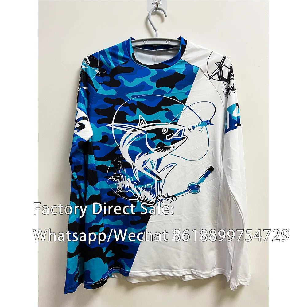 Fishing Shirts SPF 50+ Men Summer Anti-uv Breathable Fishing Dresses  Long Sleeve Outdoor Sportswear