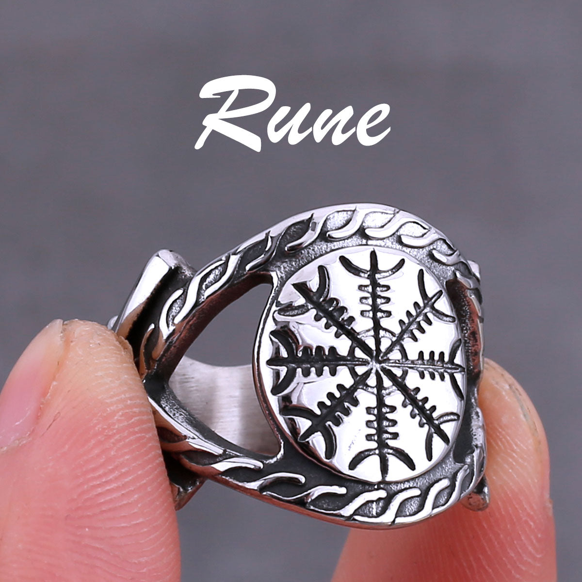 Men's Nordic Viking Stainless Steel Norwegian Rune Rings. Viking designs.