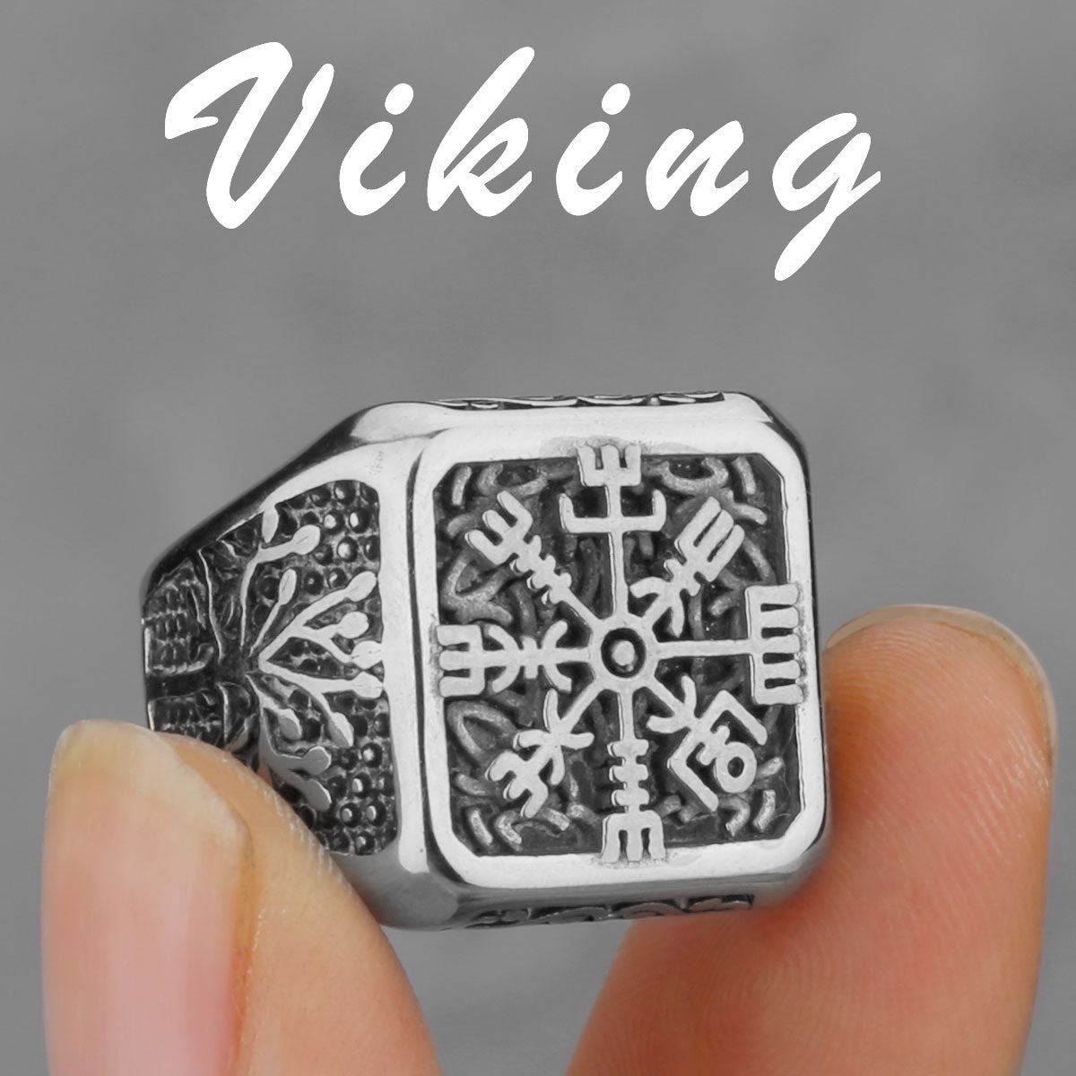 Men's Nordic Viking Stainless Steel Norwegian Rune Rings. Viking designs.