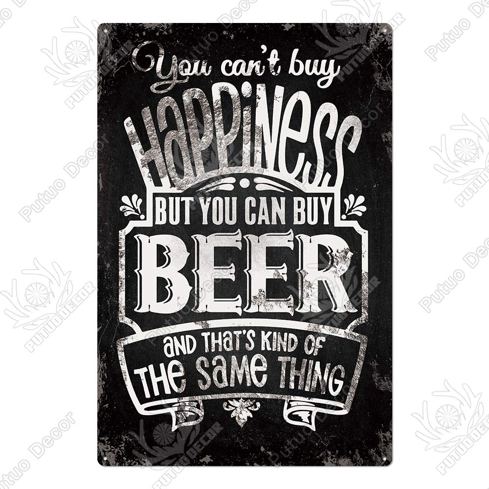 Man Cave Vintage Metal Signs - Funny Beer Drinkers and Wine Lover signs for Man Cave Bar