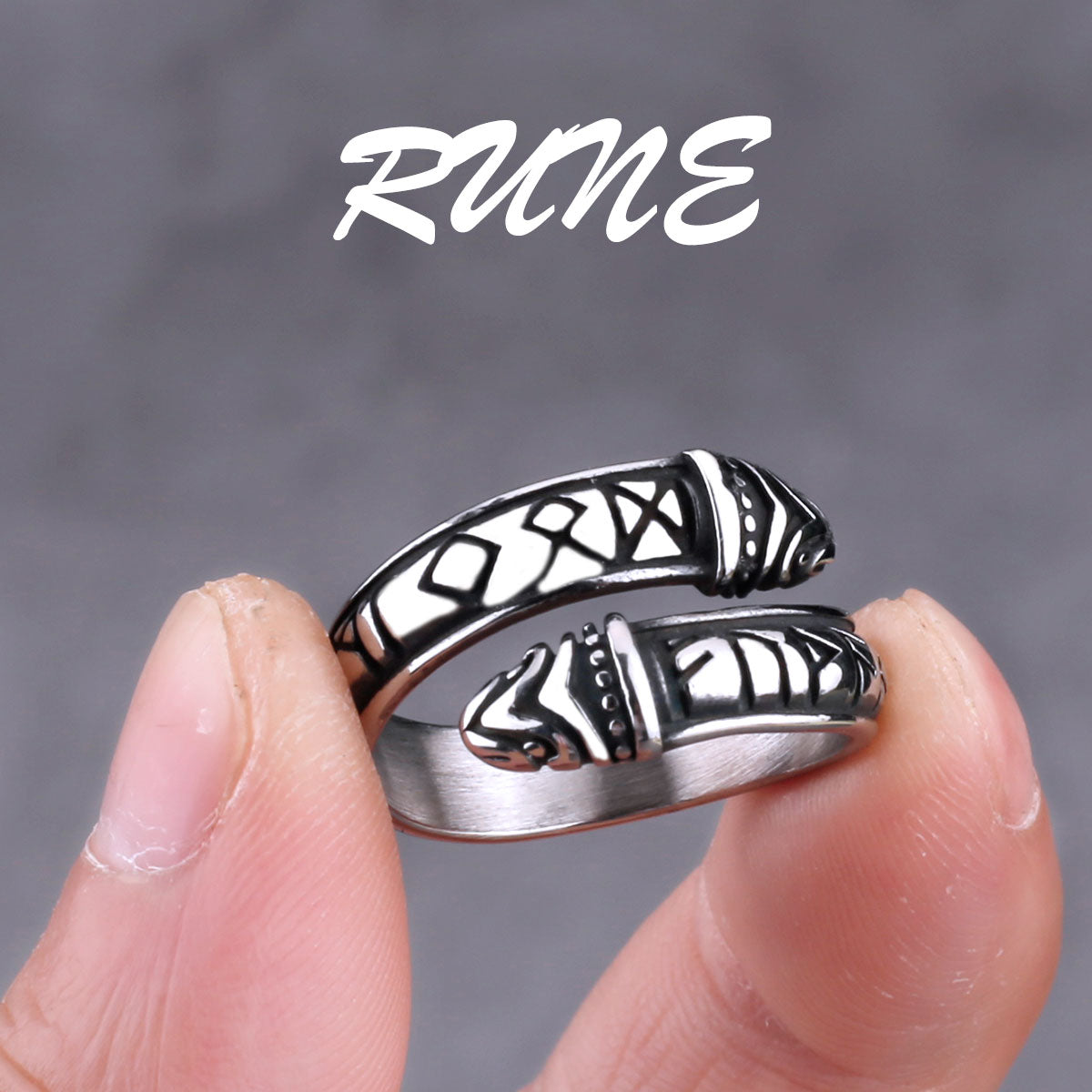 Men's Nordic Viking Stainless Steel Norwegian Rune Rings. Viking designs.