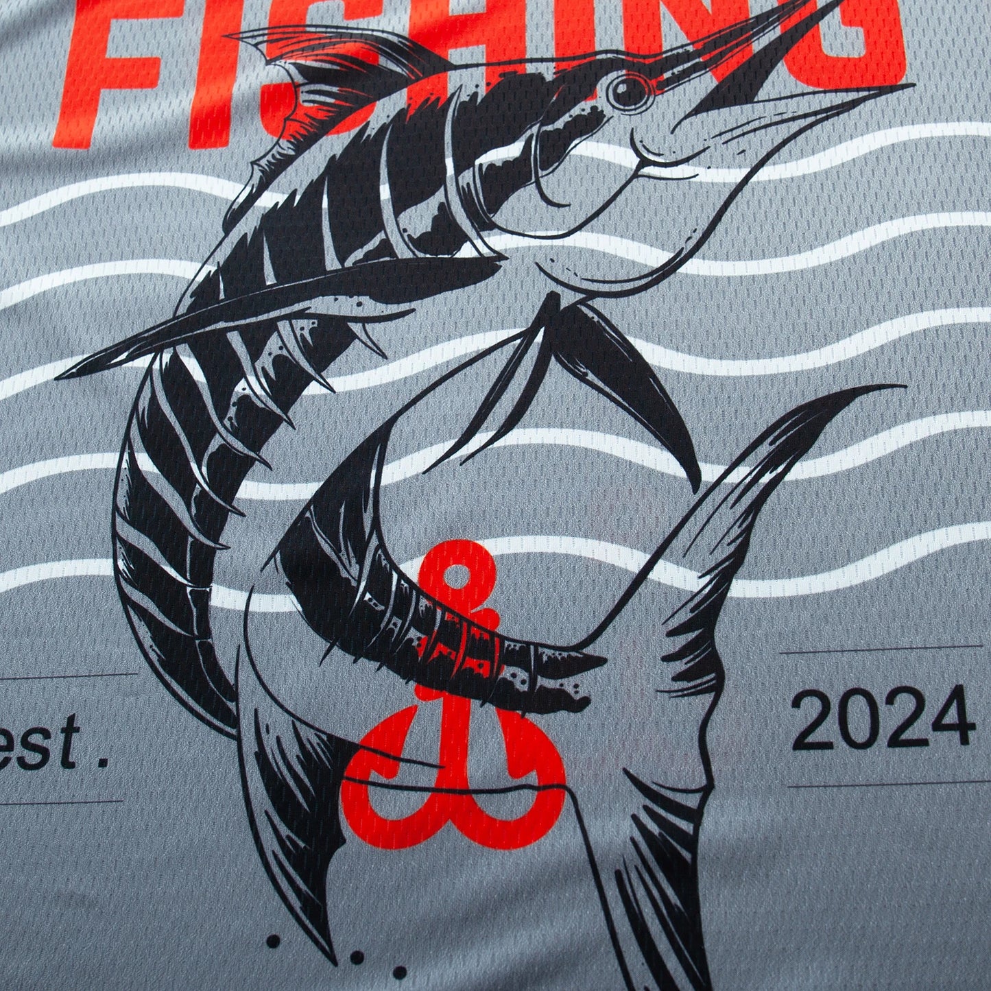 Long Sleeve T Shirt Men V-Neck Funny Fishing Graphic Printing Clothing Brand Oversized Tee Summer Outdoor Fashion 2024