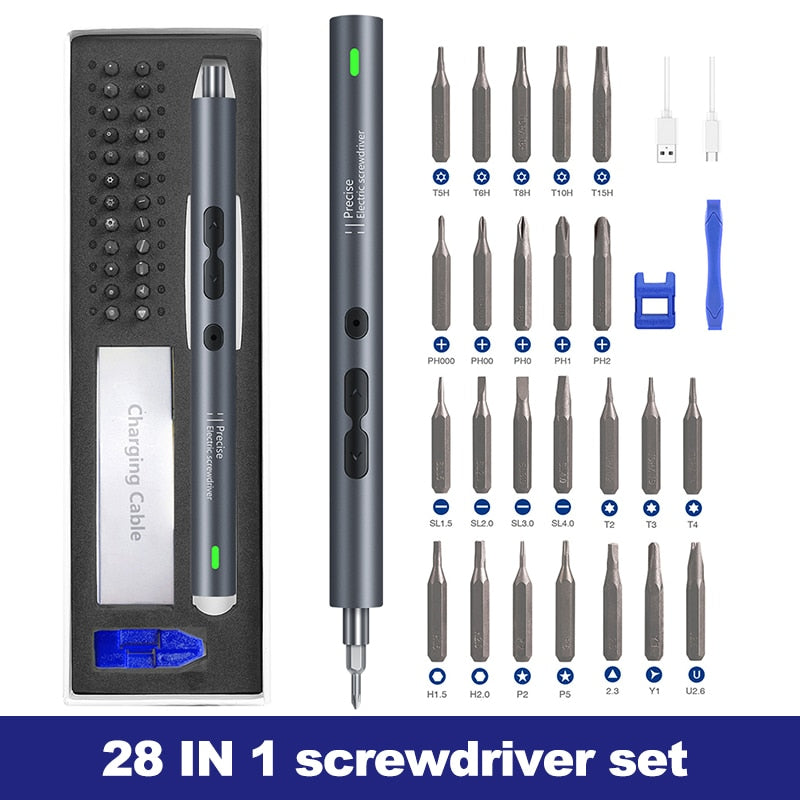 Electric Screwdriver 62/28/120pcs IN 1 Screwdriver Set. Large Capacity Power Screwdriver Multi-accessory Precision Power Tool