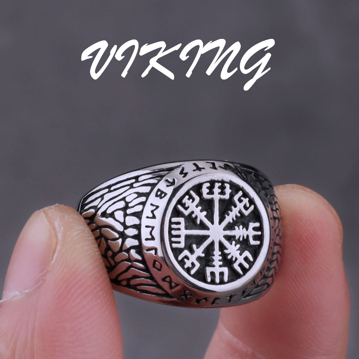 Men's Nordic Viking Stainless Steel Norwegian Rune Rings. Viking designs.