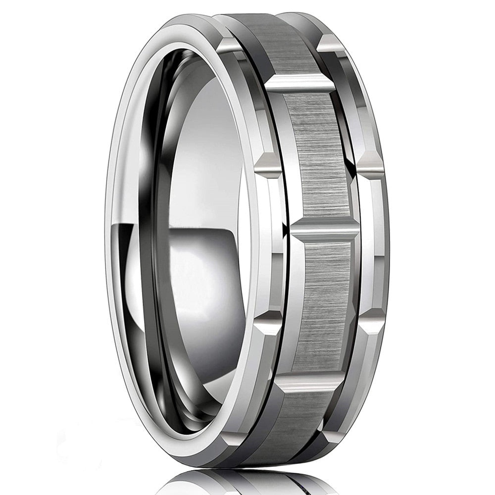 Tungsten & Stainless Steel Men's Rings, Spinner Rings For Men