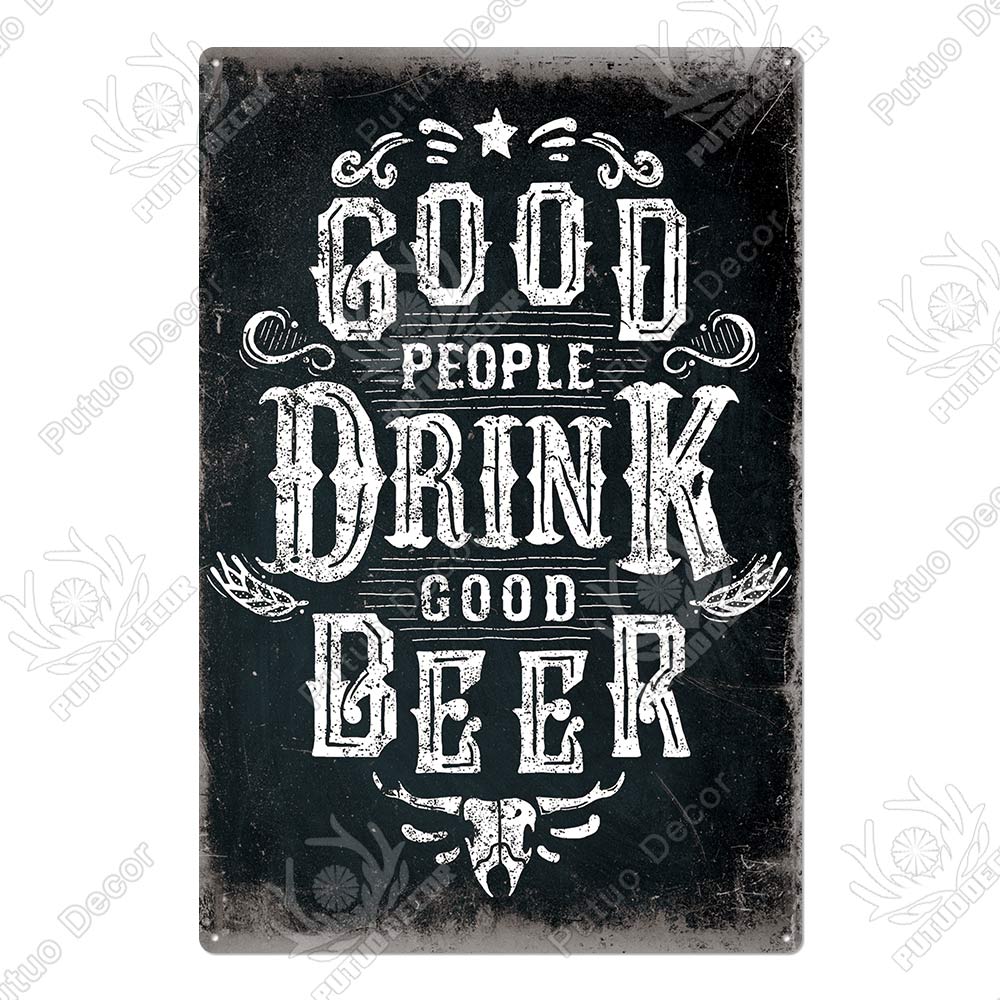 Man Cave Vintage Metal Signs - Funny Beer Drinkers and Wine Lover signs for Man Cave Bar