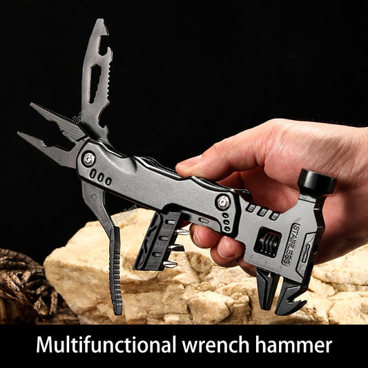 Multi functional wrench Hammer combination. Universal folding pliers EDC Wrench.